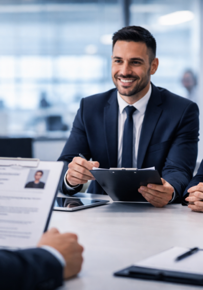 İş görüşmesinde profesyonel atmosfer